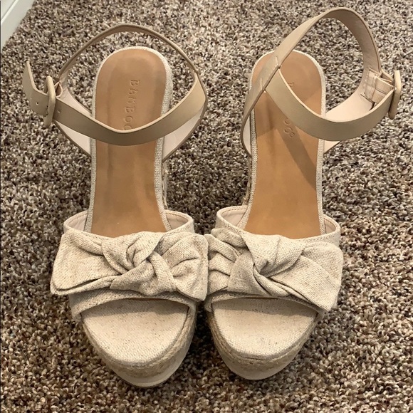 Nude Bamboo Wedges - Picture 2 of 4